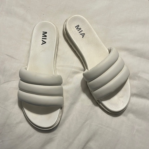 MIA | Shoes | Mia White Slides | Poshmark